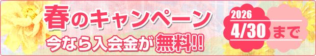 春のスクール体験キャンペーン 今なら体験レッスン、入会金が無料!!